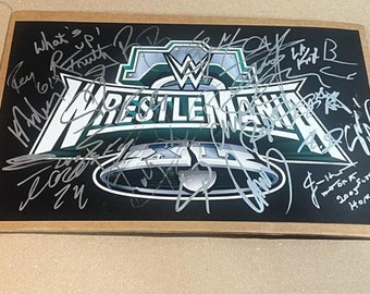 2024 WRESTLEMANIA 11x17 Photograph Signed By 25+ WWE Superstars