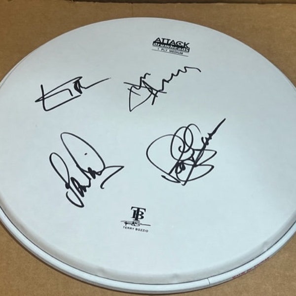 Deep Purple FULL BAND Signed Autographed Drum Head Ian Gillan ++