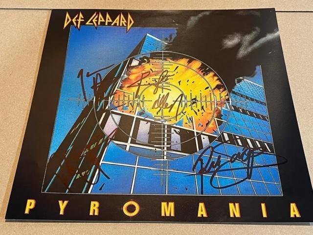 DEF LEPPARD BAND signed autographed pyromania album COA Hologram