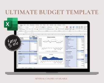 Simple monthly and annual budget worksheet on Excel, Excel Budget Template, Financial Tracking, Budget Planner, Financial Planner for Excel