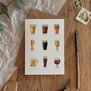 Ilustracja menu Mucky Beer Ekologiczna karta na każdą okazję, urodziny, kraj, dzika przyroda