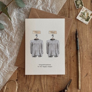 Personalisierte Aquarell Seine Hochzeit Grußkarte Design Umweltfreundlich