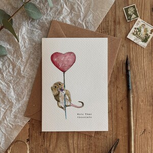 Tarjeta Ecológica con ilustración adicta al chocolate de Harvest Mouse