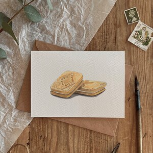 Personalizado - Tarjeta de felicitación de cumpleaños feliz amante de las galletas con crema de natillas de acuarela