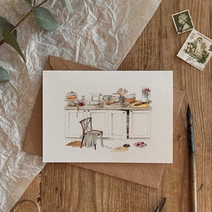 Hornear Caos Cocina Campo Cocinar Ilustración Tarjeta Ecológica Para Cualquier Ocasión