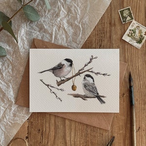 Da una cincia all'altra Illustrazione di cincia delle paludi Carta ecologica per qualsiasi occasione
