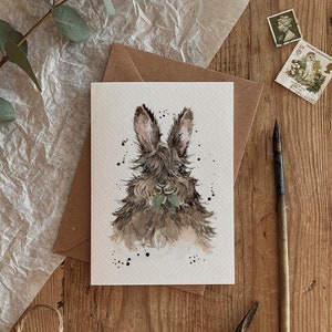 Tarjeta ecológica con ilustración de conejo Rita descarada para cualquier ocasión