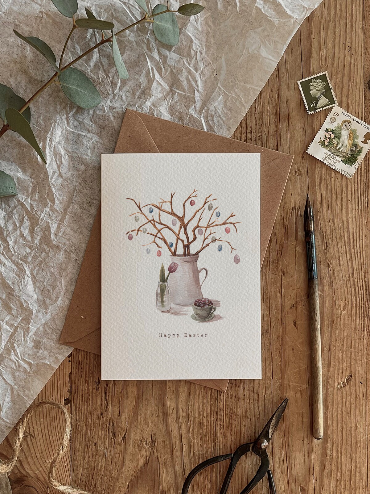 Happy Easter Decoration Eco Friendly Greeting Card