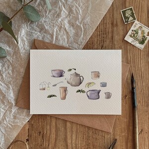 Biglietto d'auguri ecologico per amanti del tè/compleanno/ringraziamento
