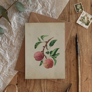 Carte de voeux écologique finition vintage pomme d'automne