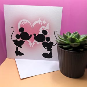 Tarjeta de amor/San Valentín de Minnie y Mickey