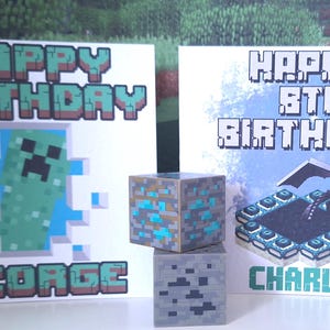 Carte d'anniversaire personnalisée Minecraft
