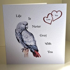 Carte Saint-Valentin/Amour gris d'Afrique
