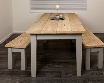 Handgemachter Tisch/Esszimmer Küchentisch/FArrow&Ball Paint/Tapered Legs Tisch