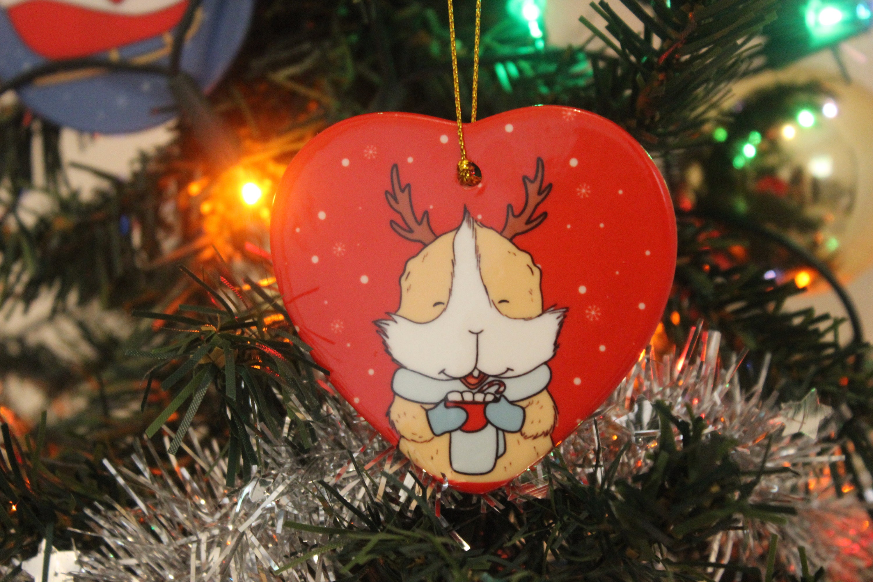 Ornement en Céramique de Cochon d'inde Renne | Plus Expédition Internationale à Chenilles