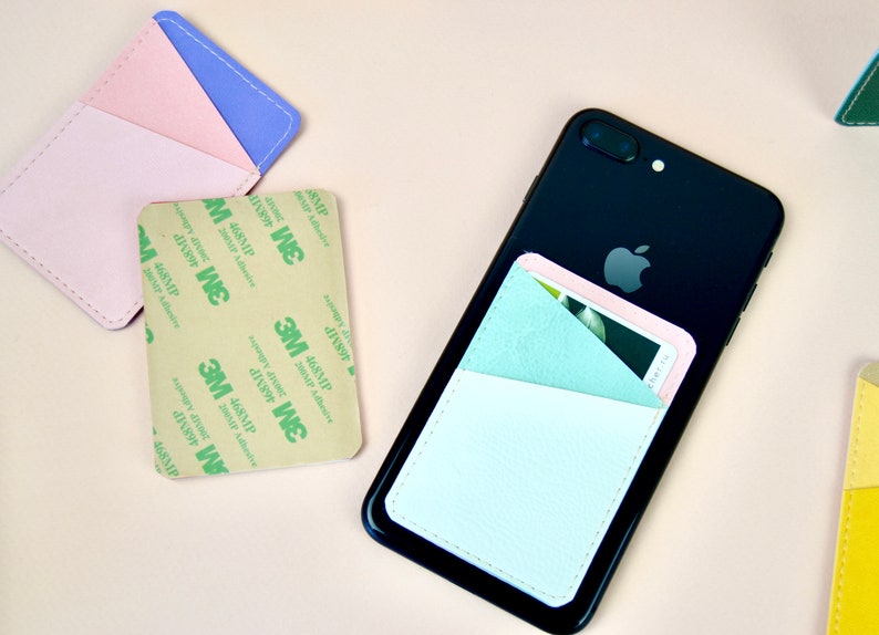 Stick On Phone Wallet leather card holder for phone Card Phone Wallet Eco friendly gift Credit Card Holder small minimalist wallet
