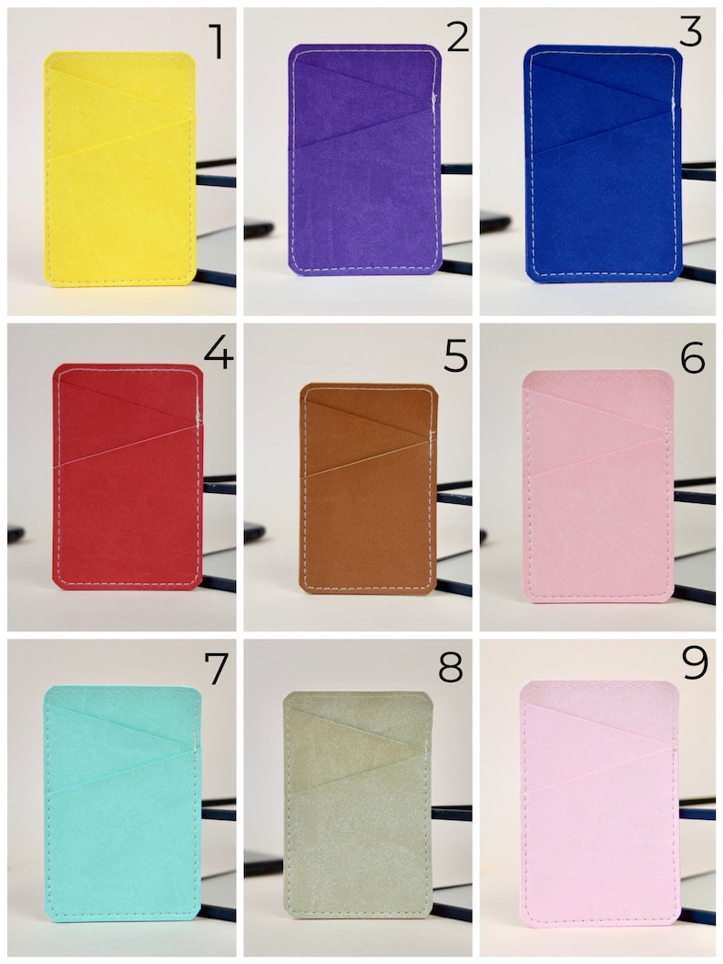 Stick On Phone Wallet leather card holder for phone Card Phone Wallet Eco friendly gift Credit Card Holder small minimalist wallet