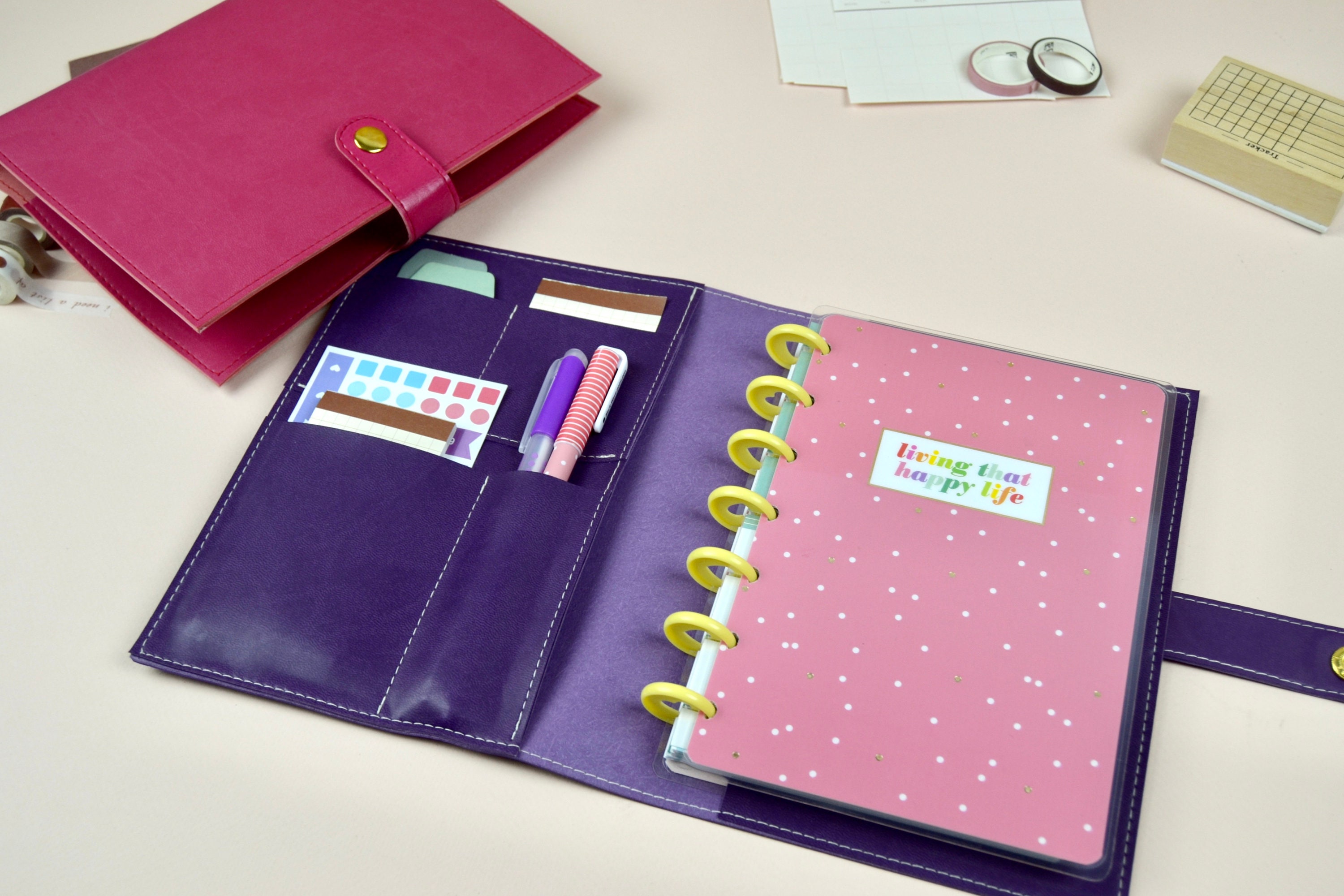 Happy planner cover with pockets. Happy planner mini micro Etsy