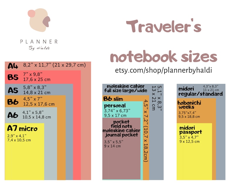 ALL SIZES. Travelers notebook cover for hobonichi weeks Etsy