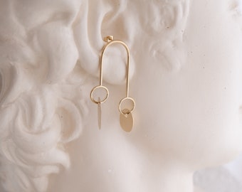 THE LIBERTY - Boucles d'oreilles minimalistes plaqué à l'or fin