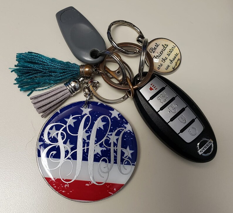 circle monogram acrylic keychain personalized keychain etsy