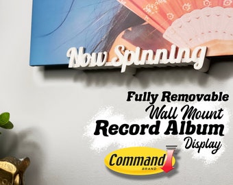 Nu aan het draaien | Volledig verwijderbare wandmontage Record Album Sleeve Display | Schadevrij / schroefvrij