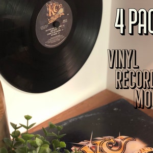 4 Pack - 12&quot; Vinyl Wall Mount Record Display - Removable!
