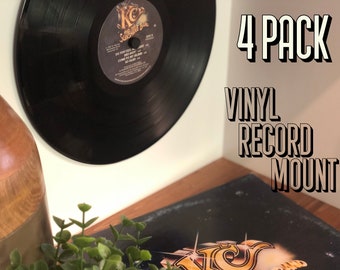 4 Pack - 12" Vinyl Wall Mount Record Display - Removable!