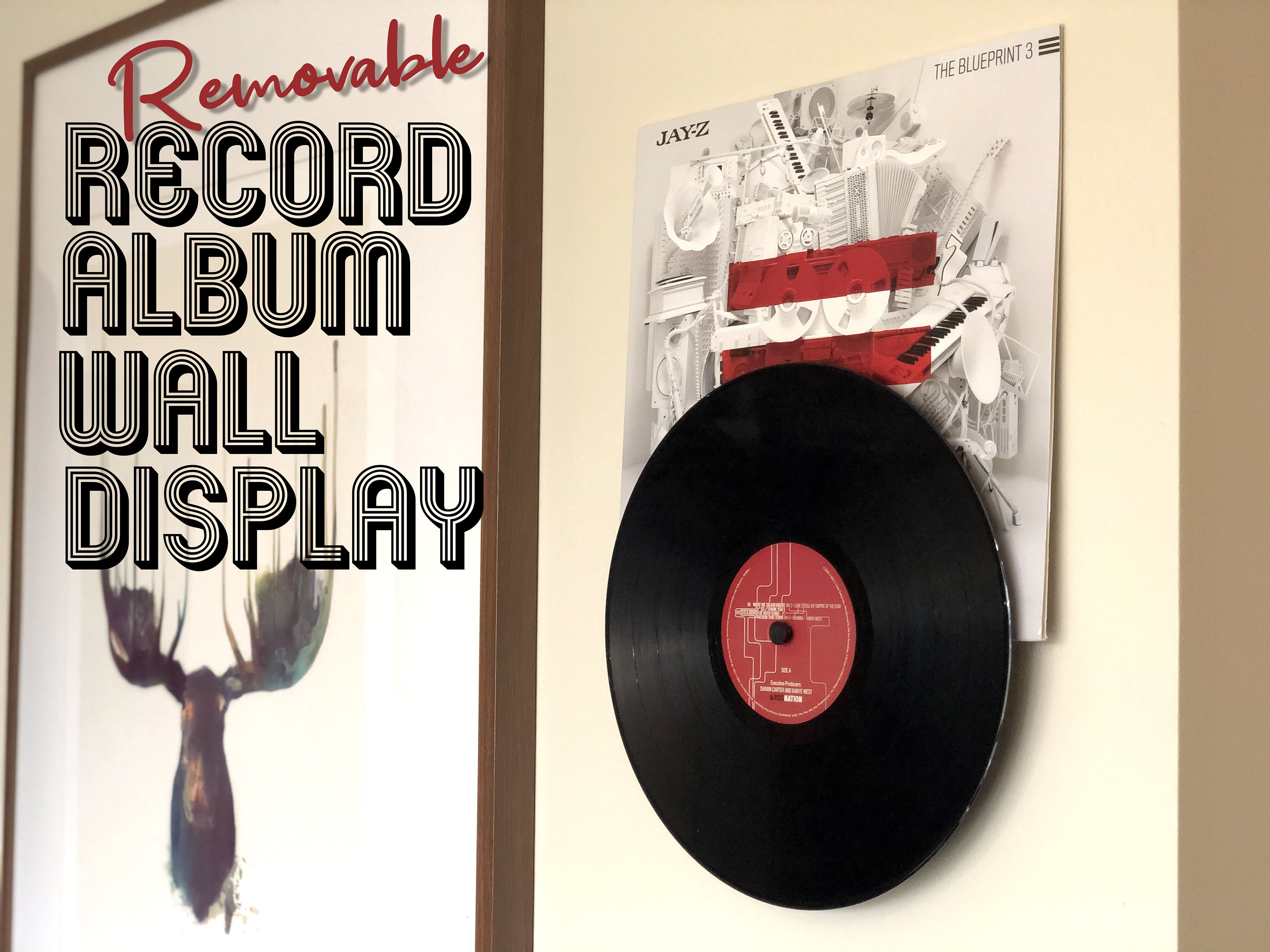 Vinyl Record Wall Display Mounts with Command Strips LPs Display Shelf  Shelves