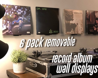 6 Pack - Record Album Wall Display Mounts - Vinyl Stands