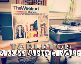 Record Album Display Stand - Vinyl Holder - Tabletop Record Holder