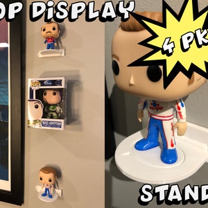 4 PACK - Wall POP Display Stand - Removable! - Funko Figure and Box Removable Wall Mount