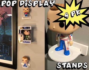 4 PACK - Wall POP Display Stand - Removable! - Funko Figure and Box Removable Wall Mount
