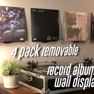 4 Pack Record Album Wall Display Mounts Vinyl Stands image 1