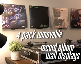 4 Pack - Record Album Wall Display Mounts - Vinyl Stands