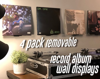 4 Pack - Record Album Wall Display Mounts - Vinyl Stands