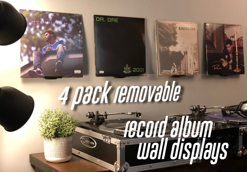 4 Pack Record Album Wall Display Mounts Vinyl Stands image 1