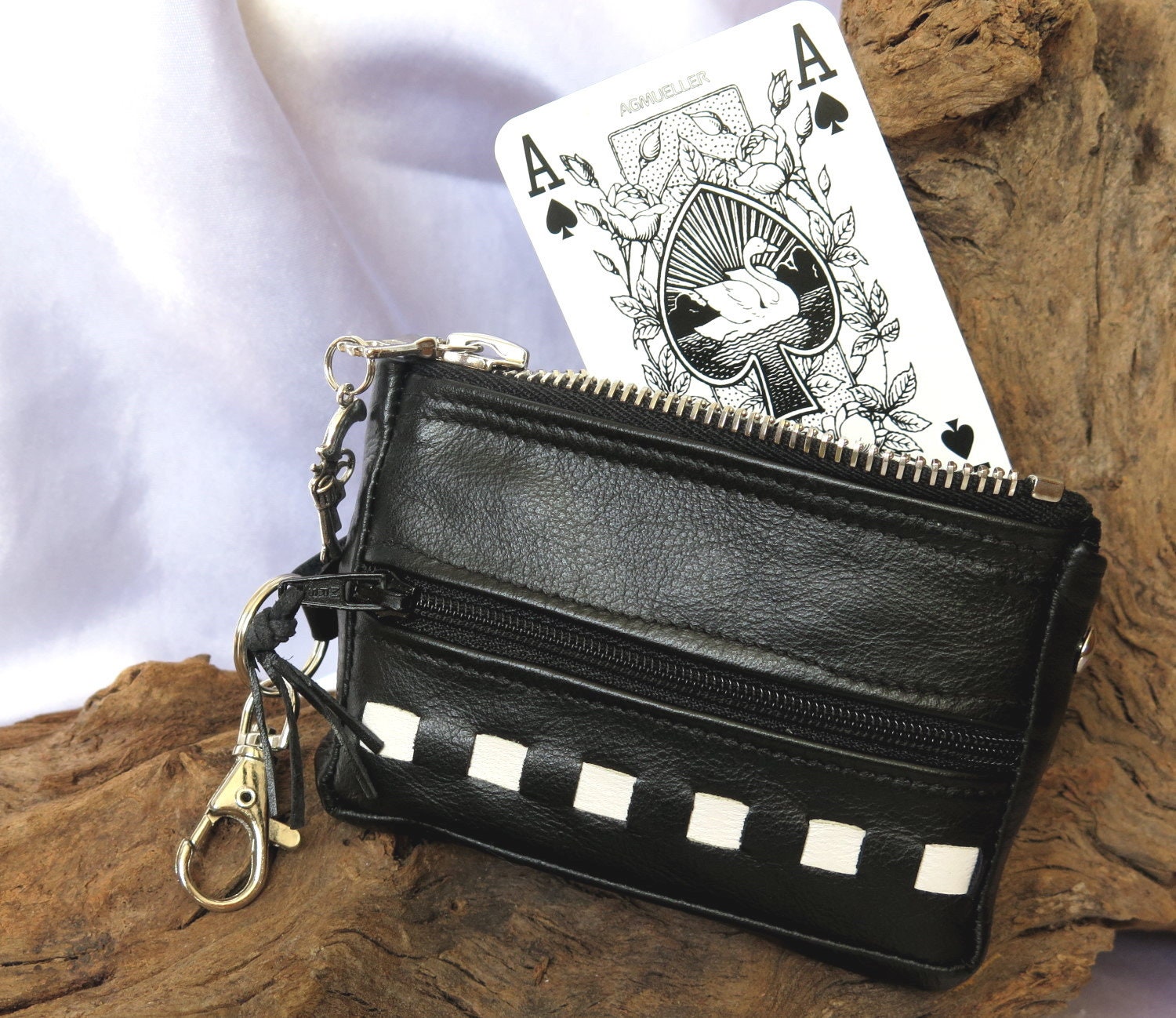 Black Bear Brand Handmade Sterling Silver Wallet Chain and Horsehide Wallet Collaboration