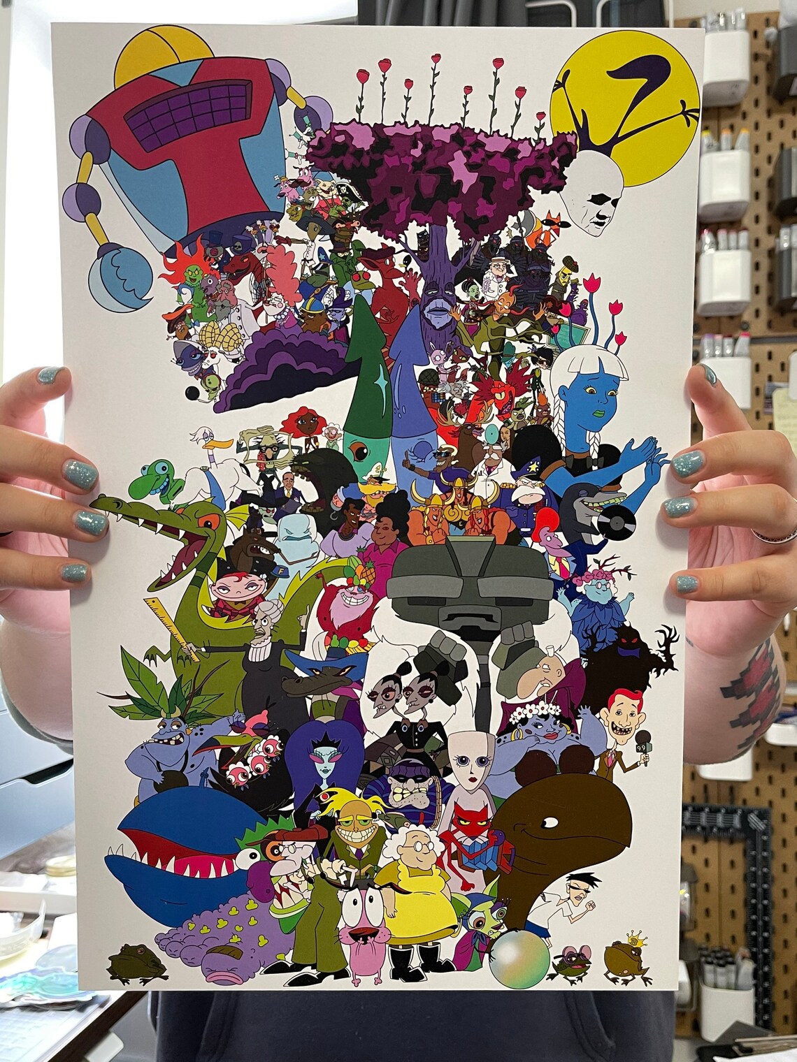 Courage The Cowardly Dog Art Print Collage Of A Character From | Etsy