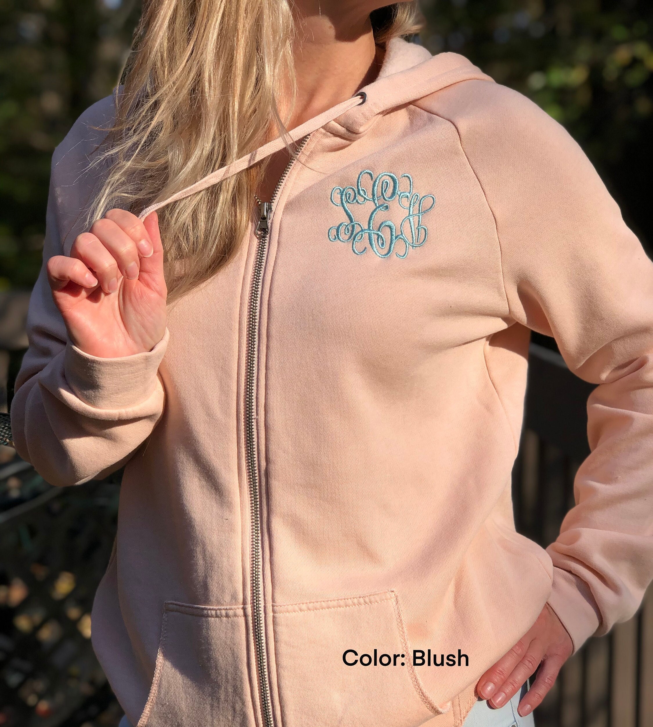 Women's Regular Fit Monogram Zip-Up Sweatshirt