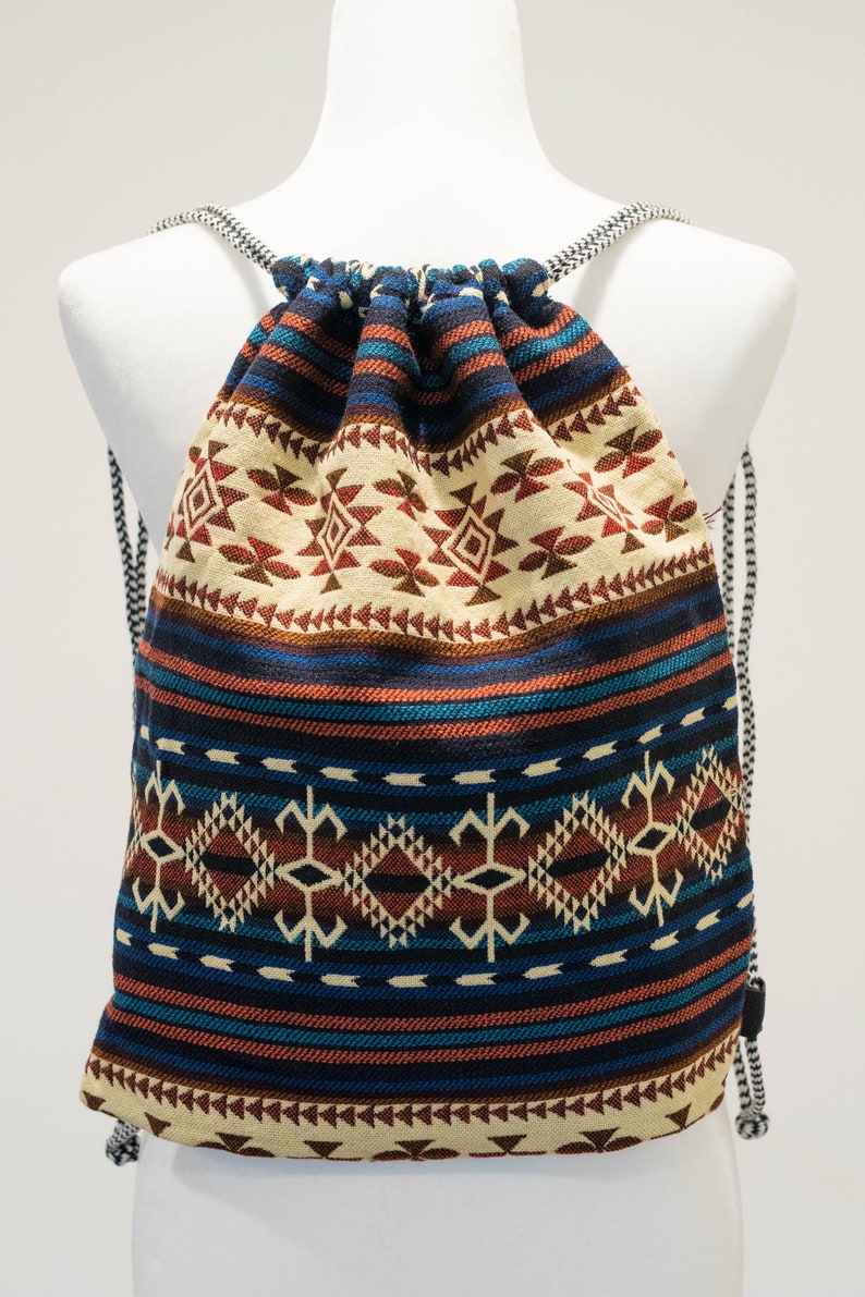 Geometric Tribal Drawstring Backpacks