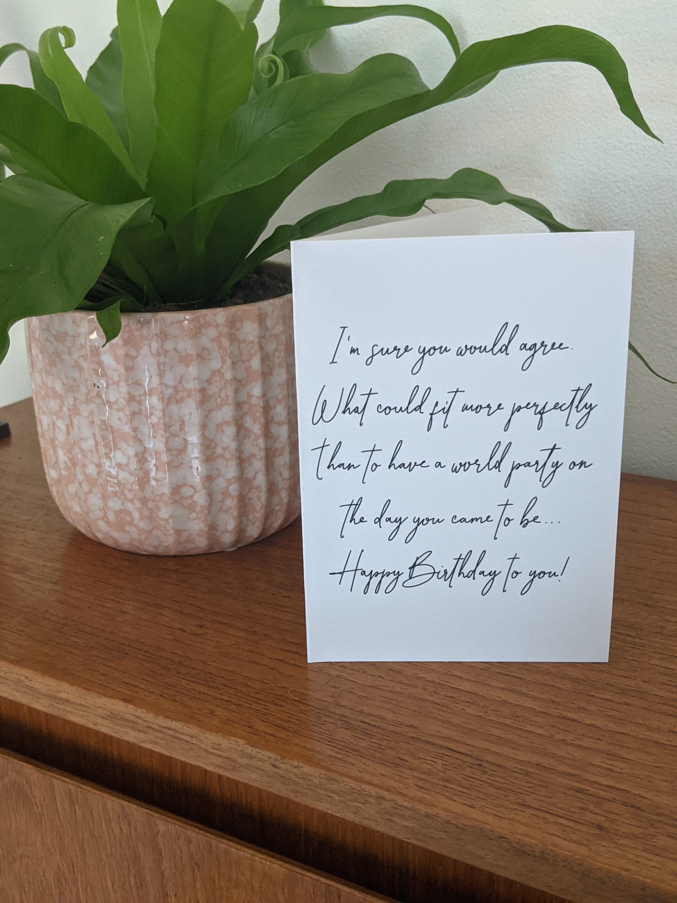 Happy Birthday Stevie Wonder lyrics A6 card with envelope