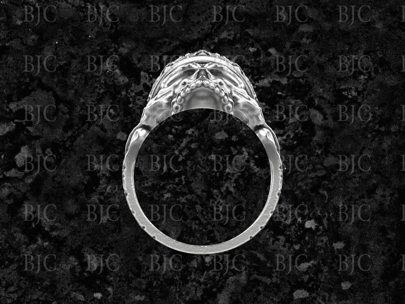 925 Silver Crowned skull ring,bikers ring,handmade rebel punk rock Satan demonic silver jewelry,Skull valentine Ring,Gothic Ring,