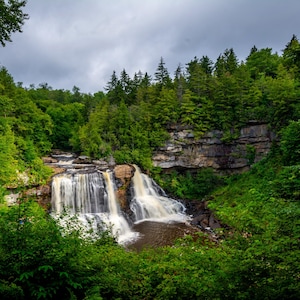 Blackwater Falls, at Blackwater Falls State Park in the Allegheny Mountains, West Virginia Canvas Print - Waterfall Wall Art - CW 2690