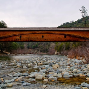 Bridgeport Covered Bridge Near Grass Valley California, Spans the South Yuba River the Longest Wooden Covered Bridge in U.S. Canvas - CW4916