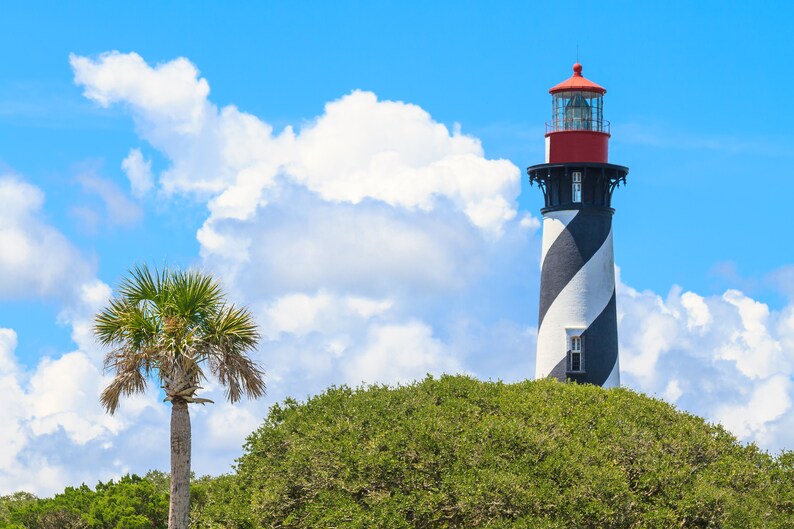 St. Augustine Lighthouse in Florida Canvas Print Skyline Etsy