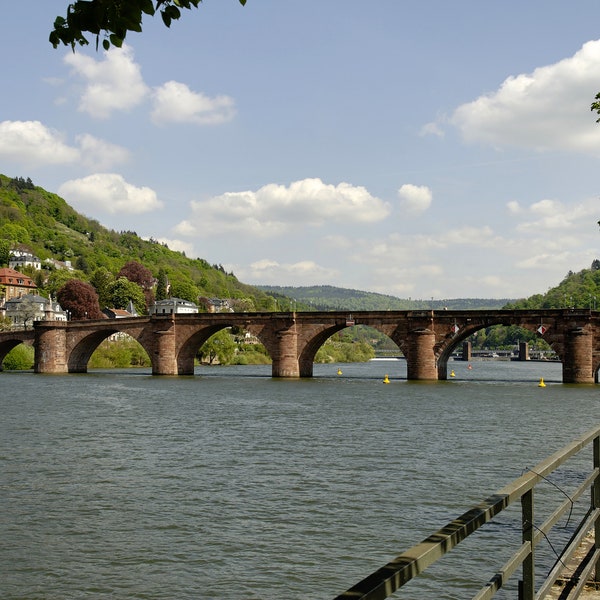 The Old Bridge at Heidelberg in the Federal State of Baden-Wurttemberg in Germany, It dates Back to Medieval Times Canvas Print - CW 5093