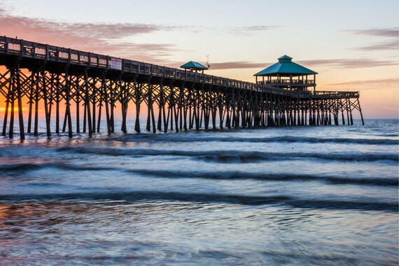 Folly Beach Pier Charleston South Carolina Canvas Folly - Etsy