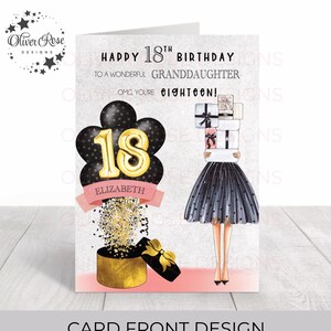 Personalised Christmas Card - Girl In Tartan Skirt Carrying Presents, For Daughter, Granddaughter, Niece, Or Friend