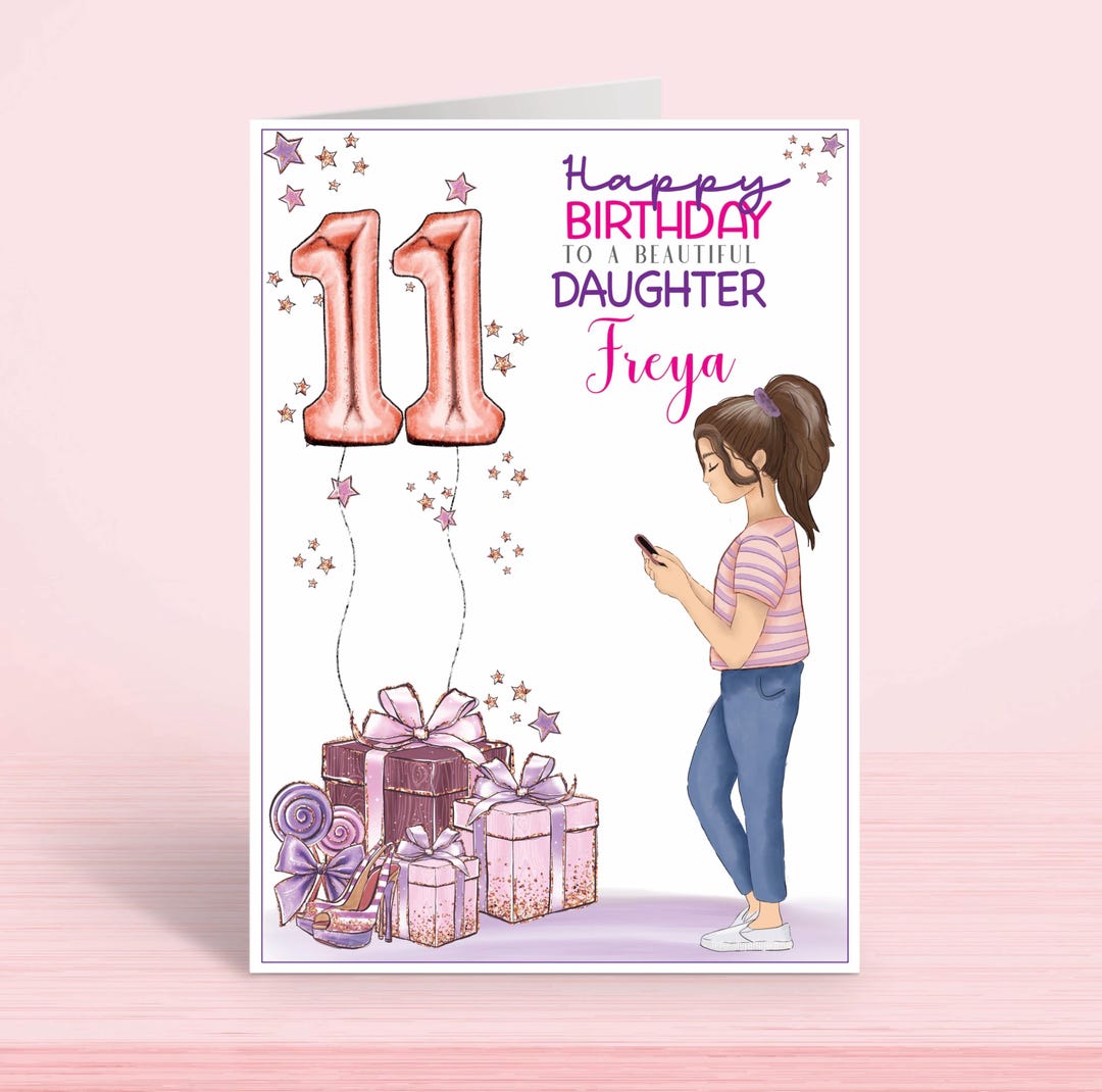 UUEFKTN Cute Happy 11 Years Old Birthday Card Gift For Girls Boys, Ideal 11th Birthday Card Decor For Eleven Years Old Daughter Son Granddaughter Grandson Niece Nephew, Best Born In 2014 Gift - Foto 8
